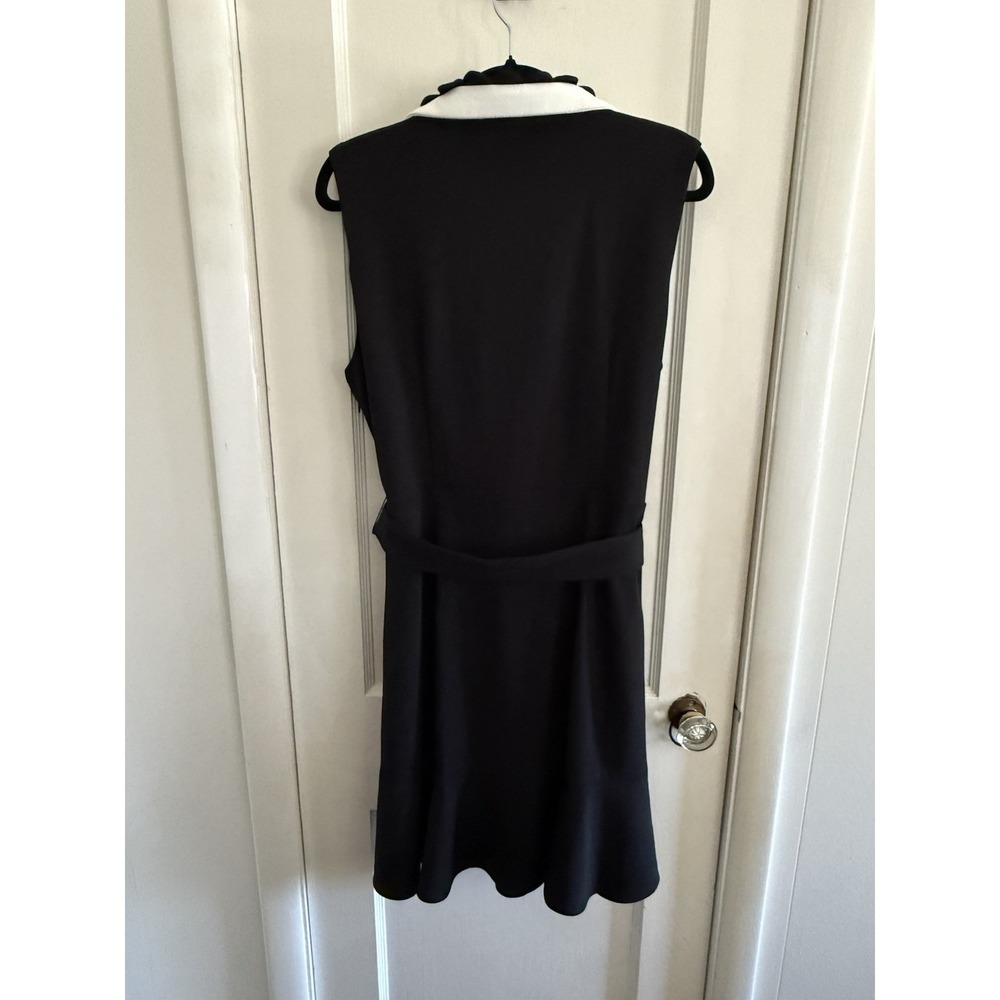 Karl Lagerfeld Paris Womens Black Scallop Trim A-Line Mini Dress Size 16 - Picture 6 of 8